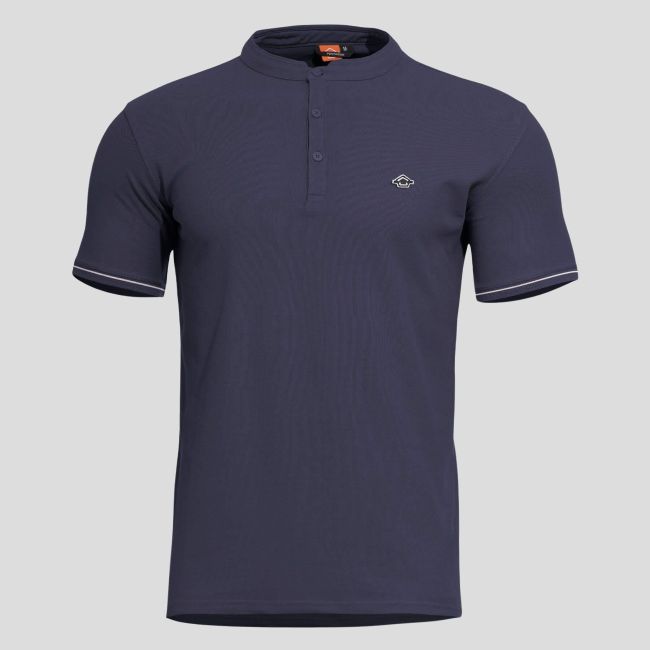 Levantes Henley Shirt Stripes Navy Blue