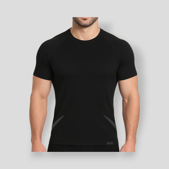 T-shirt de manga curta termorreguladora sem costuras Legend - Preta - OPEX