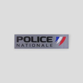 Opaska odblaskowa szare tło z rzepem 10x2,8cm - Police Nationale