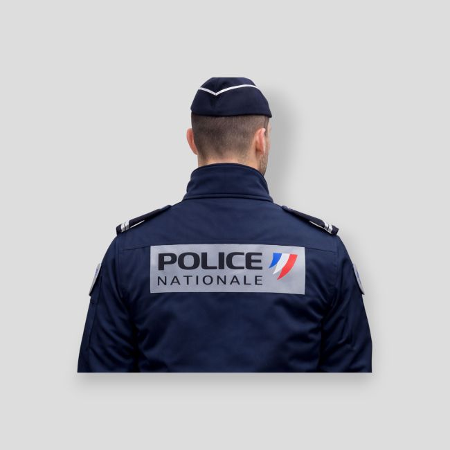 Retroreflecterend hoofdband grijze achtergrond met klittenband 28x7,5cm - Police Nationale