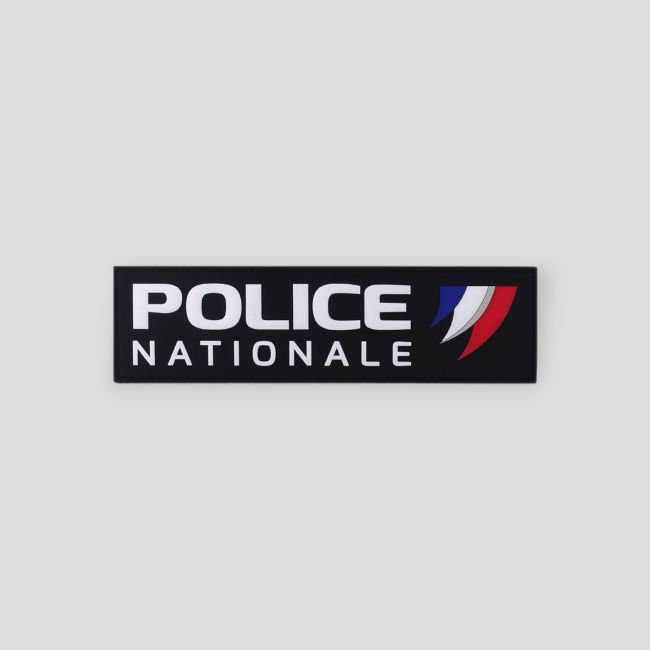 Flexibles Stirnband schwarzer Hintergrund mit Klett 10x2,8cm - Police Nationale