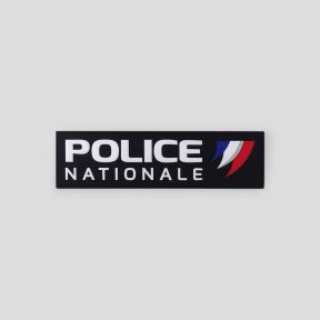 Flexibles Stirnband schwarzer Hintergrund mit Klett 10x2,8cm - Police Nationale