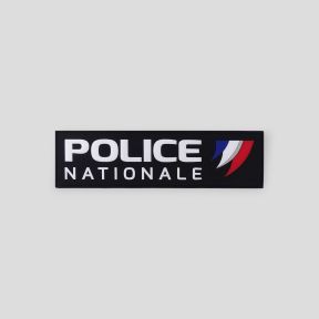 Flexibel hoofdband zwarte achtergrond met klittenband 28x7,5cm - Police Nationale