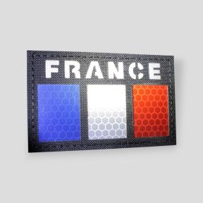 Parche reflectante Lasercut Francia con bandera