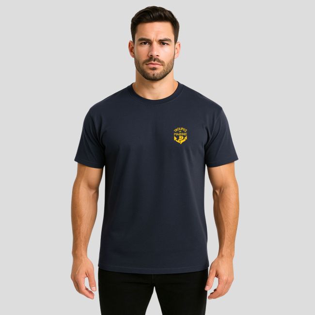 T-Shirt Cooldry mit Siebdruck Troupes de Marine - Marineblau - OPEX