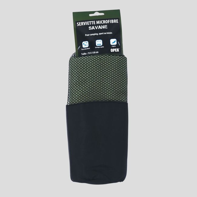 Asciugamano in microfibra Savane 130x75cm - Verde Oliva - OPEX