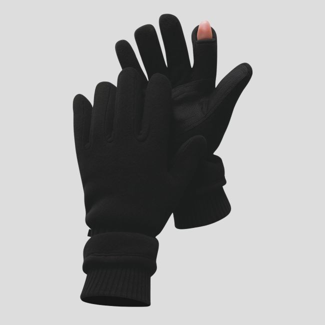 Thinsulate-Fleece-Handschuhe mit Abzugsfinger - Schwarz - OPEX