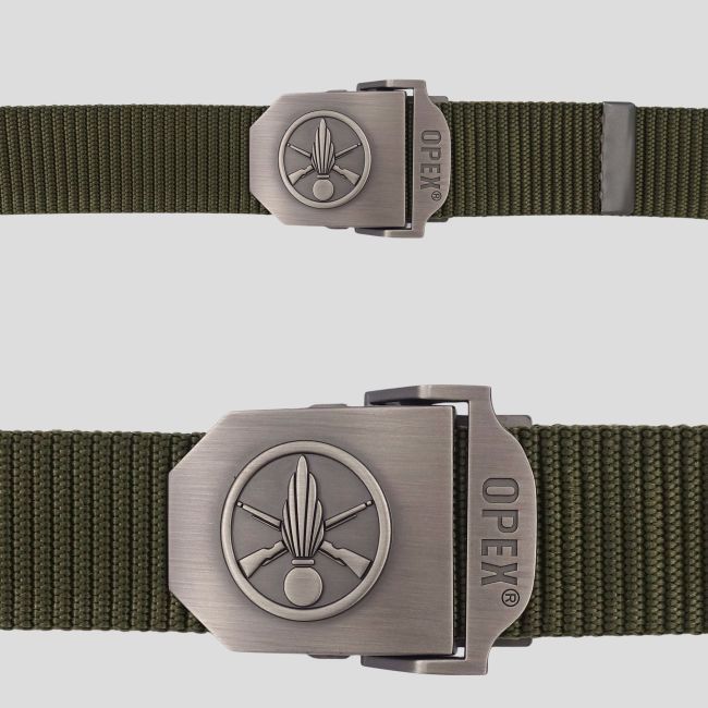 Nylon riem met metalen gesp gegraveerd Infanterie - Olijfgroen - OPEX