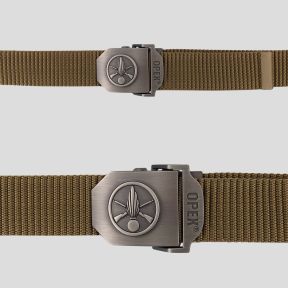 Cinturón correa de nylon con hebilla metal grabada Infantería - Coyote - OPEX