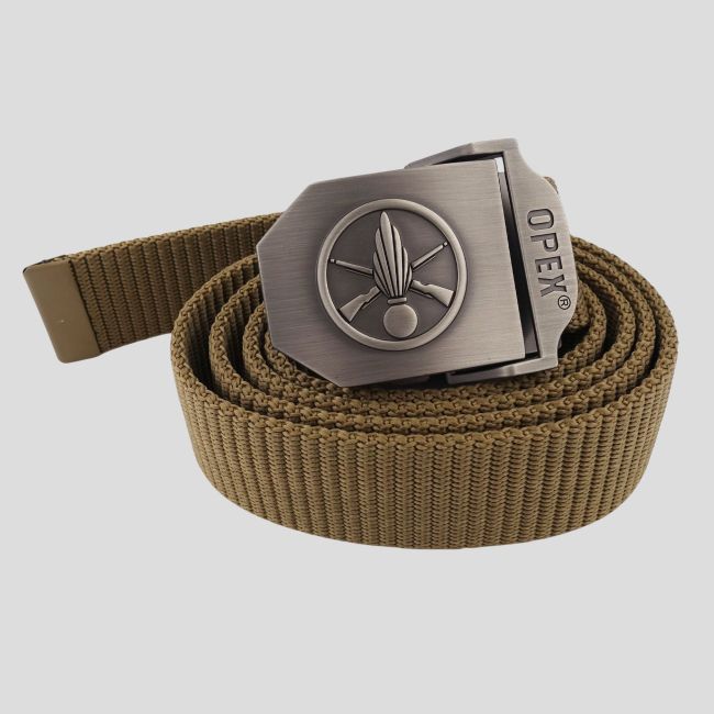 Nylon-Gürtel mit gravierter Metallschnalle Infanterie - Coyote - OPEX