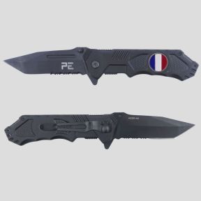 Survival mes (lemmet 8,5cm) Frankrijk met etui - Zwart - OPEX