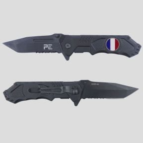 Survival mes (lemmet 8,5cm) Frankrijk met etui - Zwart - OPEX