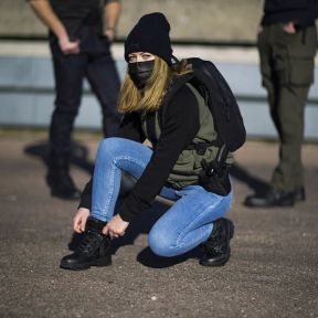 Einsatzschuhe 1 Reißverschluss Leder/Nylon - Schwarz - GK