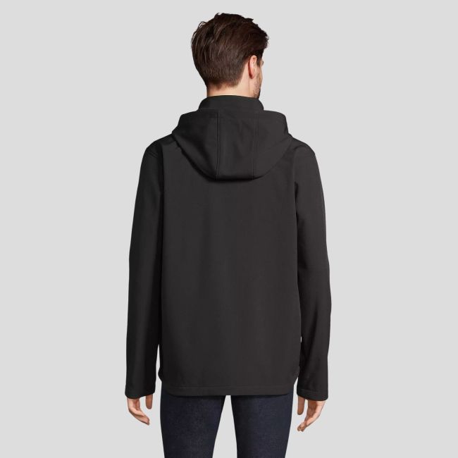 Softshell-Jacke mit Reißverschluss und Kapuze Race Herren - Schwarz - Sol's