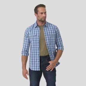 covert concealed carry shirt - ozark blue plaid - helikon