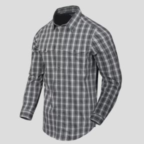 covert concealed carry shirt - foggy grey plaid - helikon