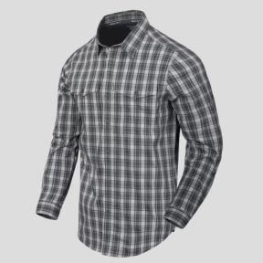 covert concealed carry shirt - foggy grey plaid - helikon