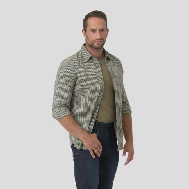 covert concealed carry shirt - savage green checkered - helikon
