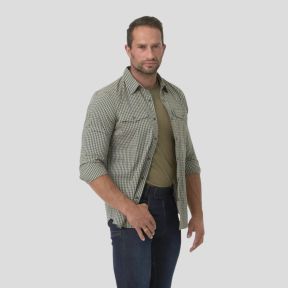 covert concealed carry shirt - savage green checkered - helikon
