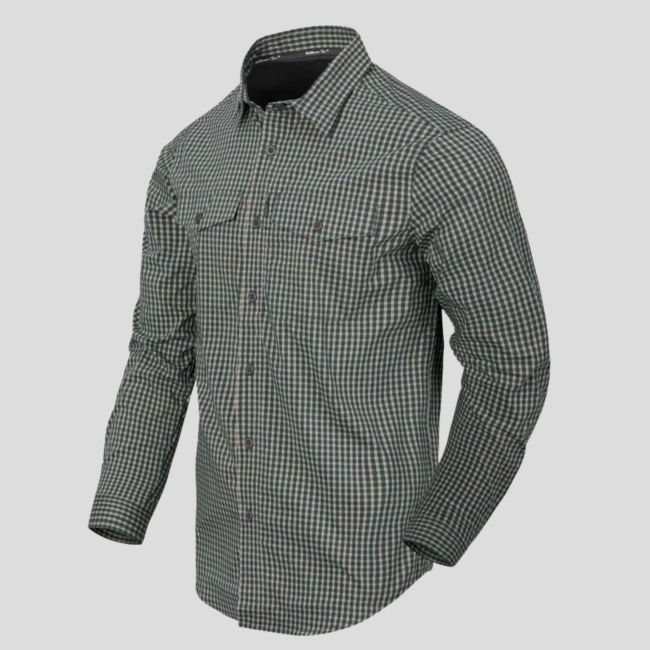 Chemise discrète pour port d'arme dissimulé - carreaux Vert sauvage - Helikon