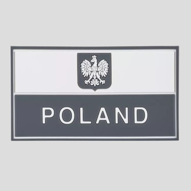Polnisches Flaggenabzeichen (90 x 50 mm) - PVC - Grau - Helikon