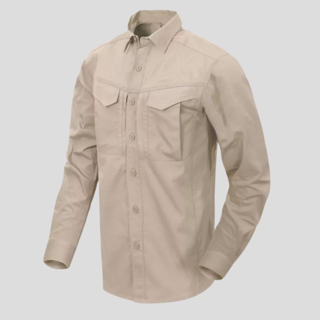 defender mk2 shirt long sleeve® - polycotton ripstop - khaki - helikon