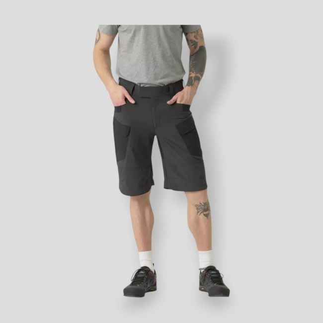 Szorty taktyczne outdoor 11" - lekki versastretch - Szary popielaty / Czarny - Helikon