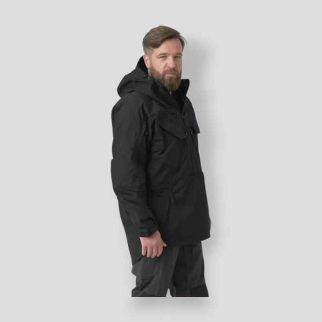 Kurtka anorak pielgrzym - Czarny - Helikon