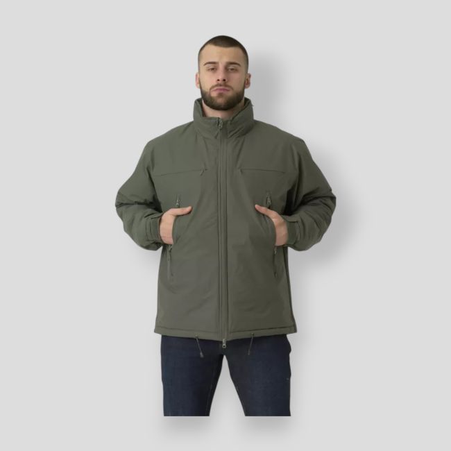 husky tactical winter jacket - climashield® apex 100g - alpha green - helikon