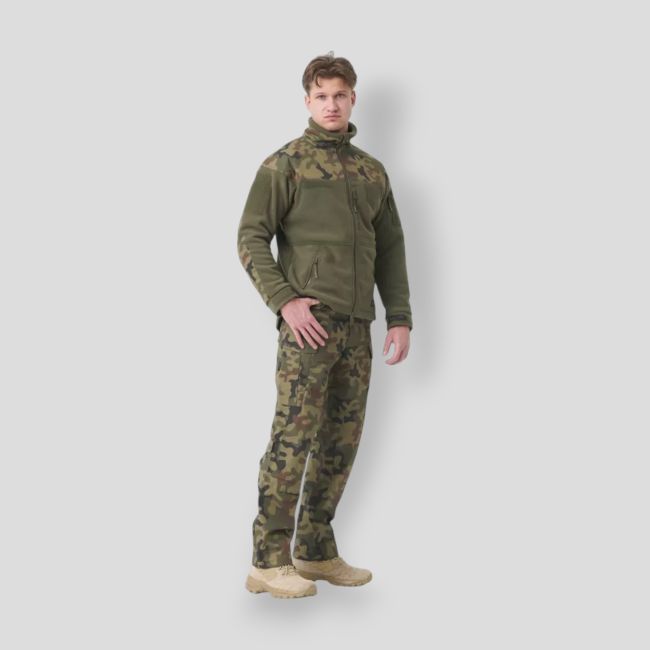 polish infantry jacket - fleece - olive green/pl woodland - helikon