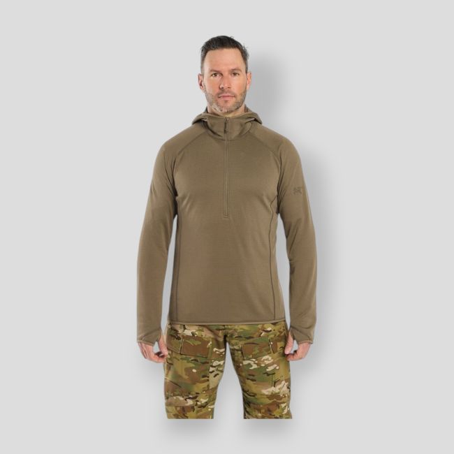 Sweat com capuz Delta AR 1/2 fecho - Deserto Crocodilo - Arc'Teryx Pro