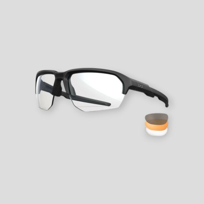 Lunettes de protection balistique Jakl (kit 3 écrans Fumé/Incolore/Orange) - Noir - Wiley X