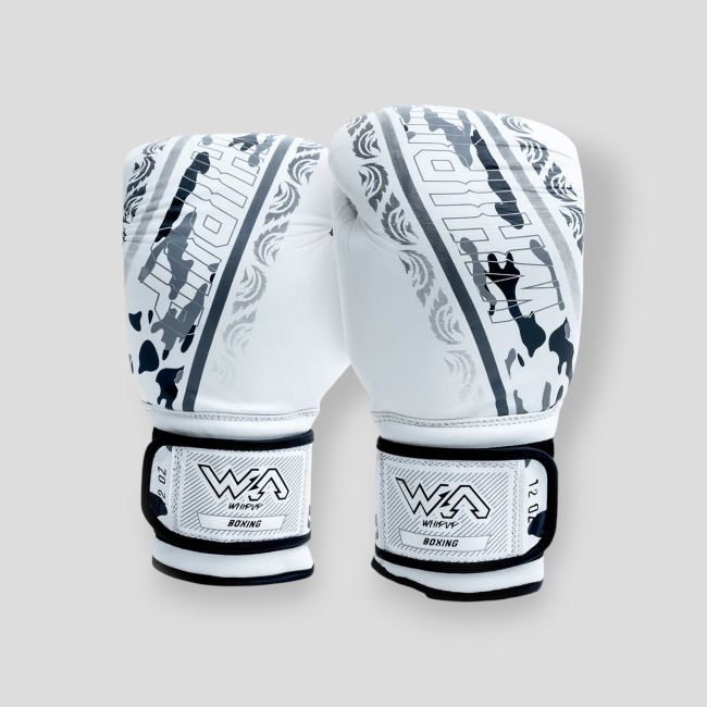 Guantoni da boxe in pelle Limited - Bianco - Whipup