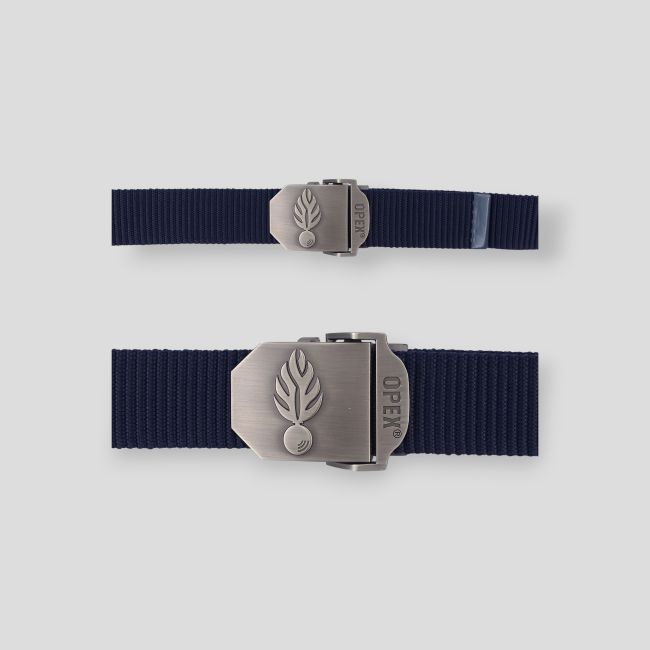 Nylon-Gürtelriemen mit gravierter Metallschnalle Gendarmerie - Marineblau - Patrol Equipement