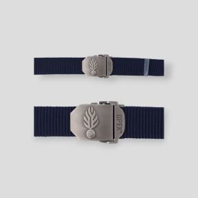 Ceinturon sangle en nylon avec boucle métal gravée Gendarmerie - Bleu Marine - Patrol Equipement