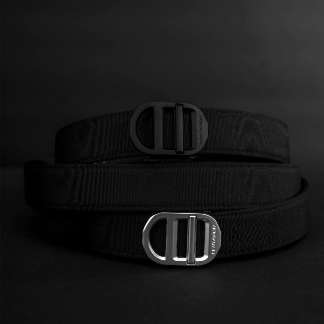 Cintura a cricchetto Chuck con fibbia nera - Nero - Pentagon