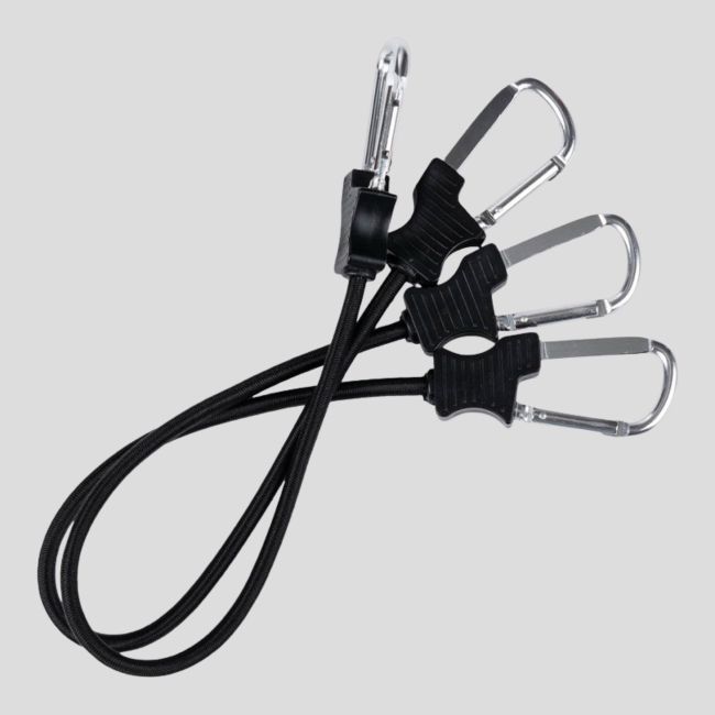 Zestaw 2 napinaczy z karabińczykiem 60cm - Czarny - Fosco Industries