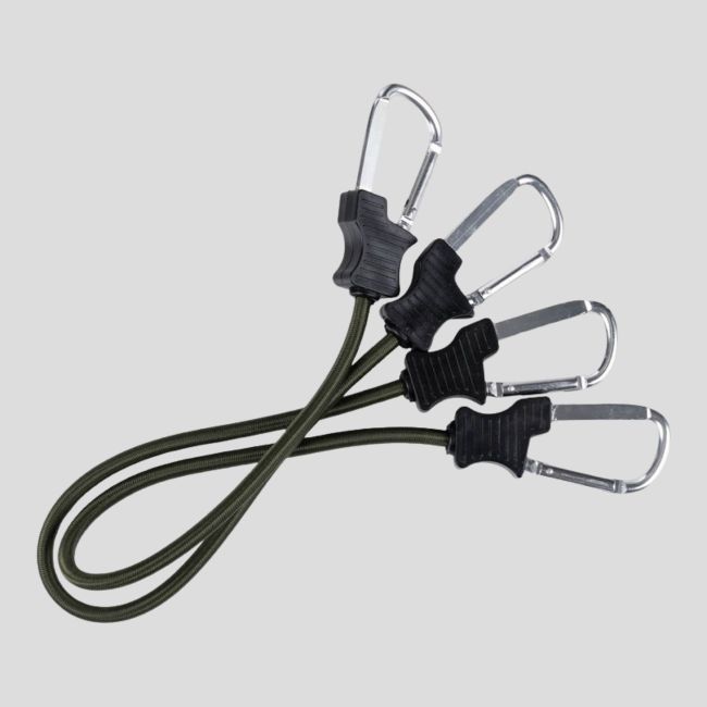 Lot de 2 tendeurs mousquetons 90cm - Vert Olive - Fosco Industries
