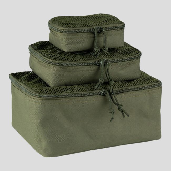 Lote de 3 bolsillos de almacenamiento mesh Molle - Ranger Green - 101 Inc