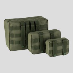 Lote de 3 bolsos de arrumação mesh Molle - Ranger Green - 101 Inc
