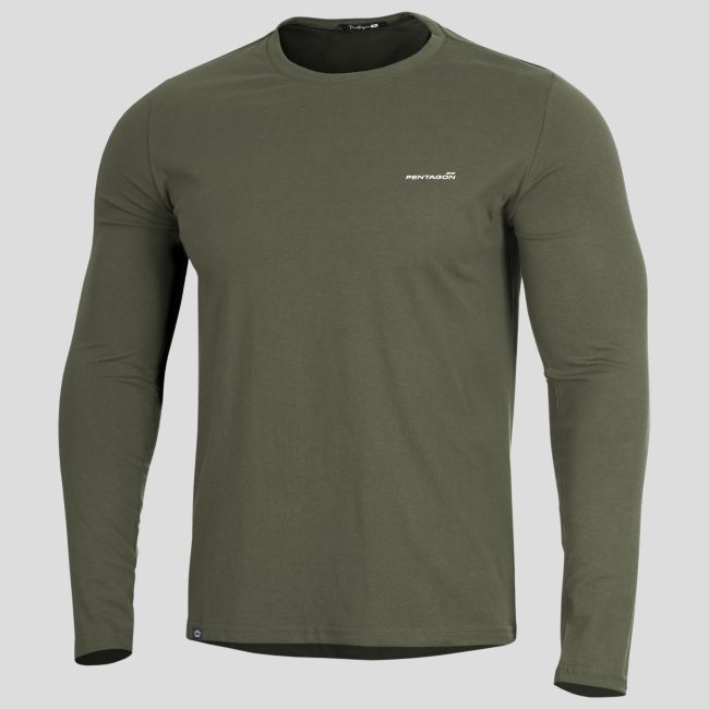 T-shirt Ageron 2.0 z długim rękawem - Oliwkowy Zielony - Pentagon