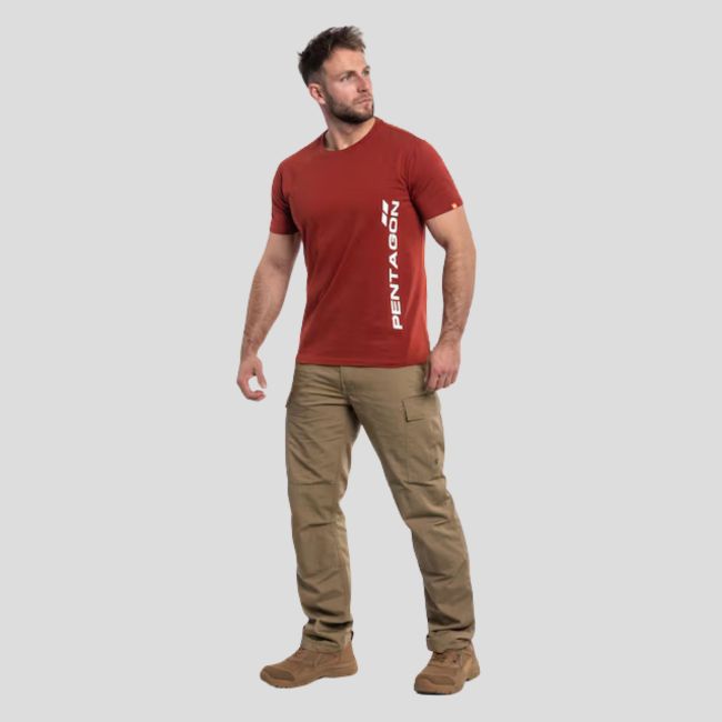 Ageron T-Shirt Pentagon Vertical Maroon Red - Pentagon