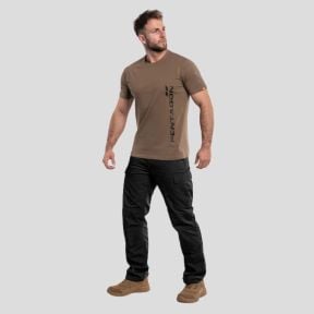 T-Shirt Ageron mit vertikalem Logo - Coyote - Pentagon