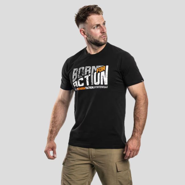 T-shirt Ageron Born For Action - Czarny - Pentagon