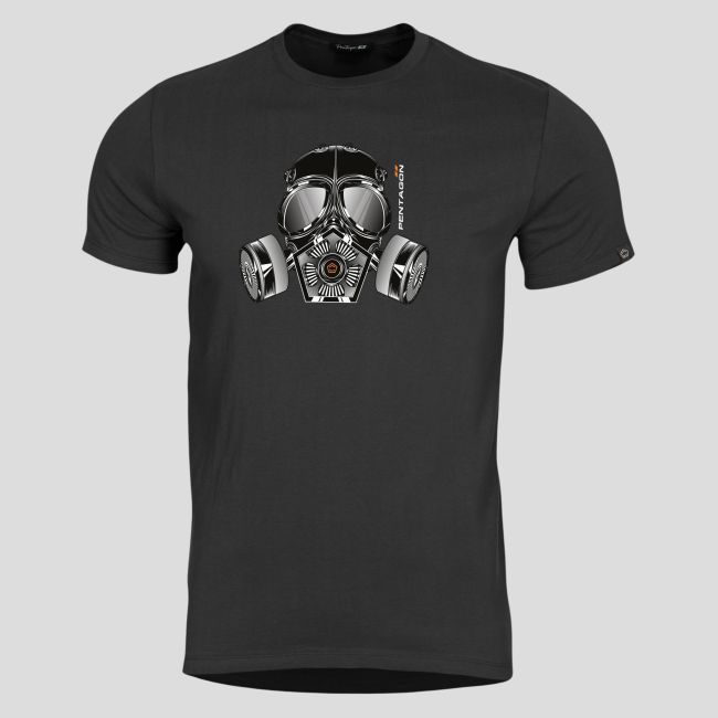 T-shirt Ageron Gas Mask - Czarny - Pentagon