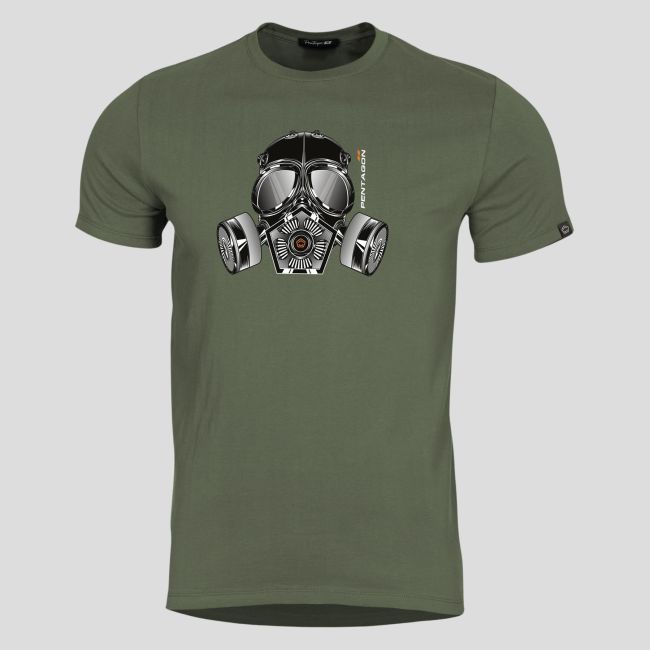 T-shirt Ageron Gas Mask - Vert Olive - Pentagon