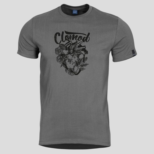 T-Shirt Flower Heart - Wolf Grey - CloMod