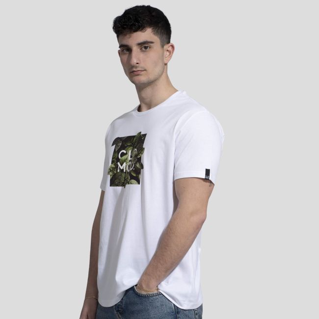 T-Shirt Leaves - Wit - CloMod