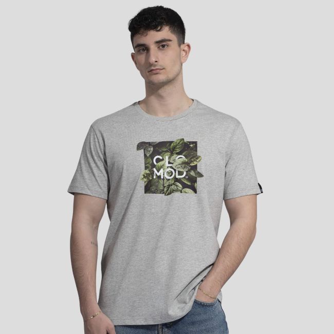 T-Shirt Leaves - Gris Chiné - CloMod