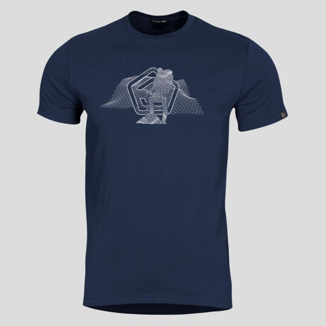 T-shirt Wireframe - Nachtblauw - Pentagon